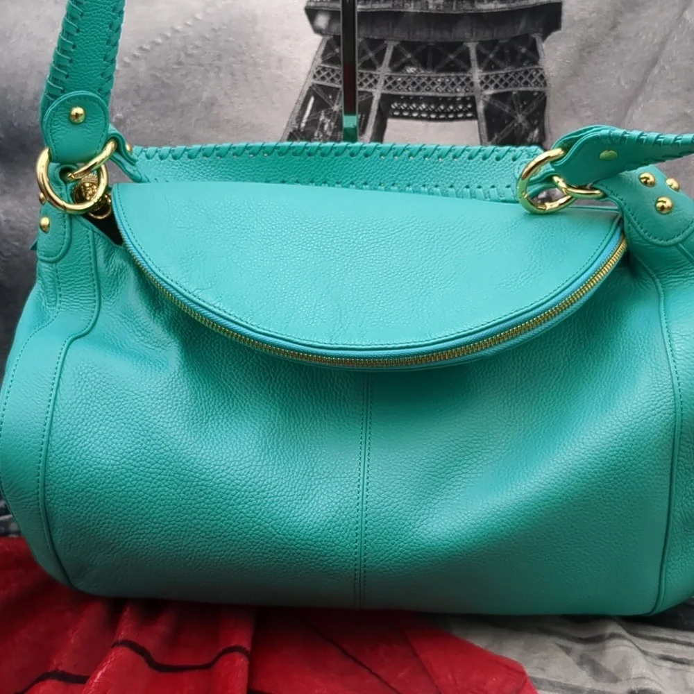 Onna Ehrich Cyan large leather bag